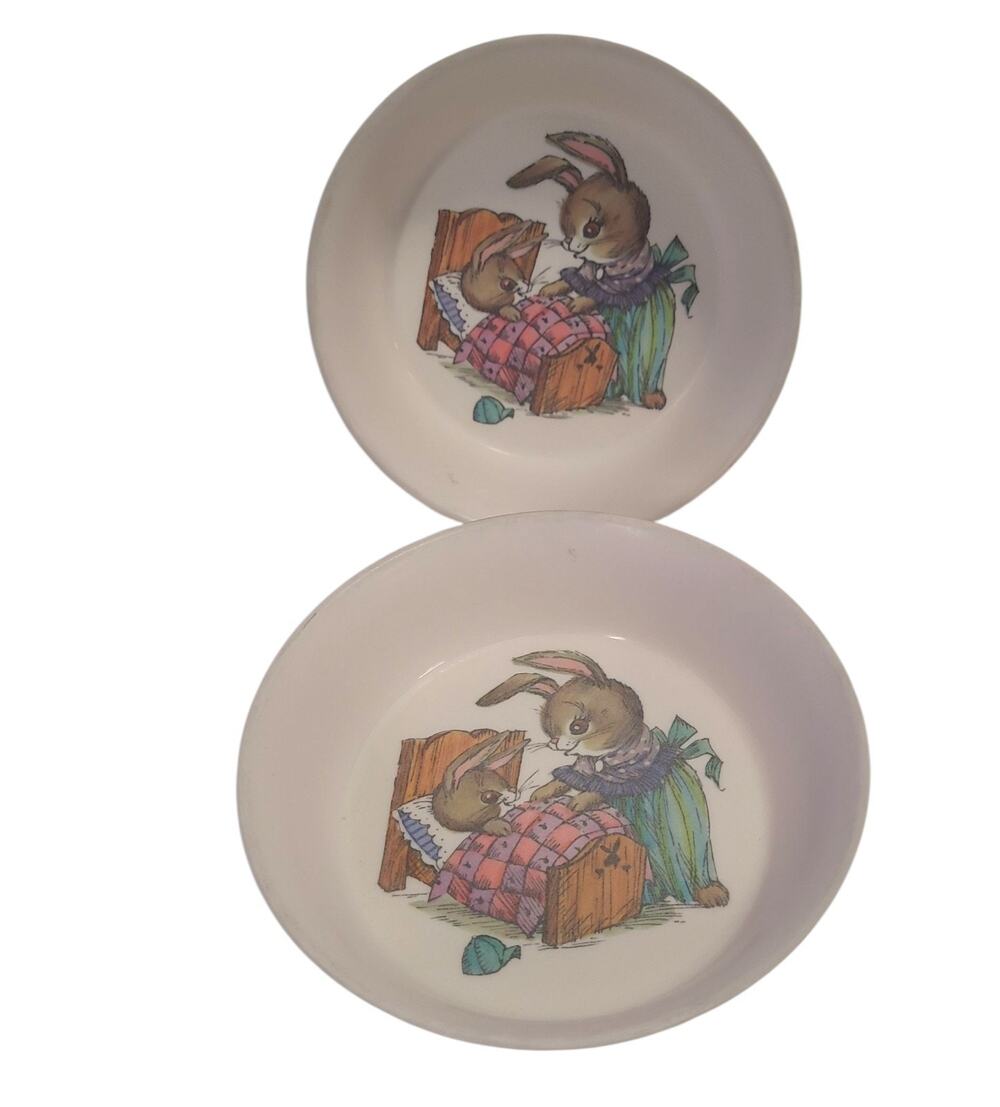 Oneida Deluxe Melamine Peter Rabbit Vintage Children’s 6" (2) Bowls #3243